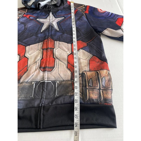 Men’s Marvel Avengers Captain America Age Of‎ Ultron Mask Full Zip Hoodie Size M - Picture 6 of 9